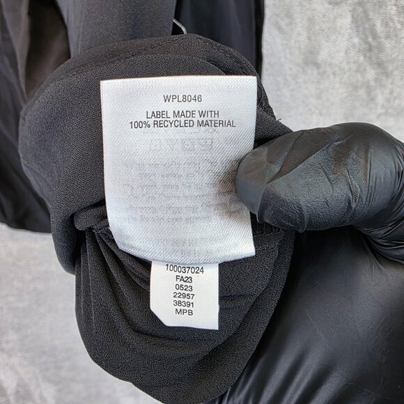 INC International Concepts Blouse Womens Large Black Surplice Wrap Long Sleeve - Picture 10 of 11